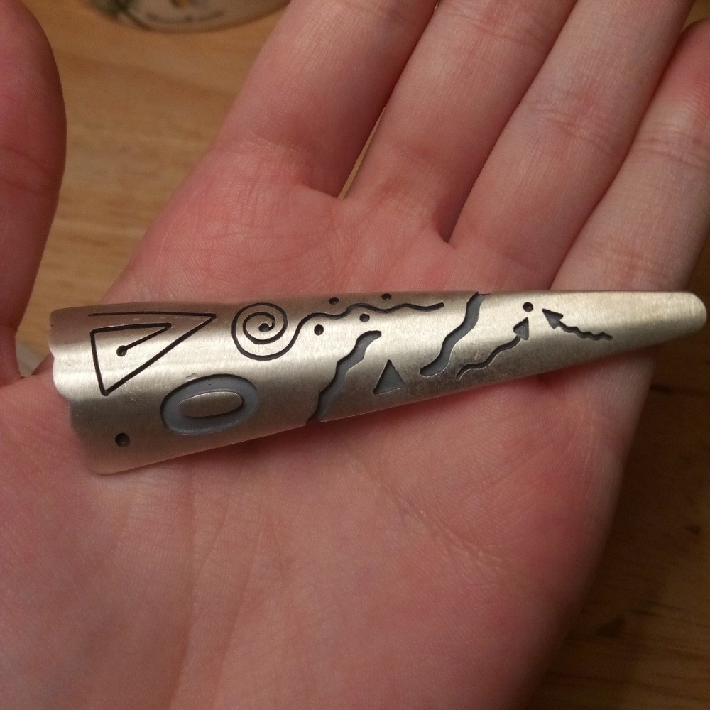 Sterling silver matte abstract Taxco pin